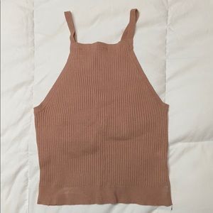 Nude Ribbed Halter Top